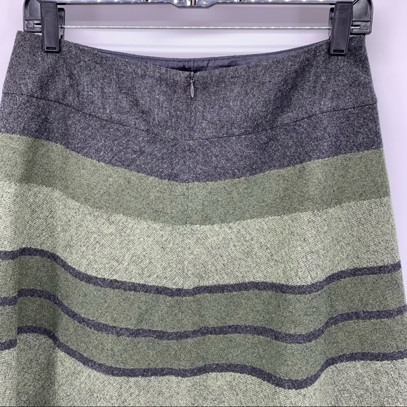 VINTAGE Pendleton 100% Virgin Wool Striped A-Line Midi Skirt Size 8 - Picture 2 of 8